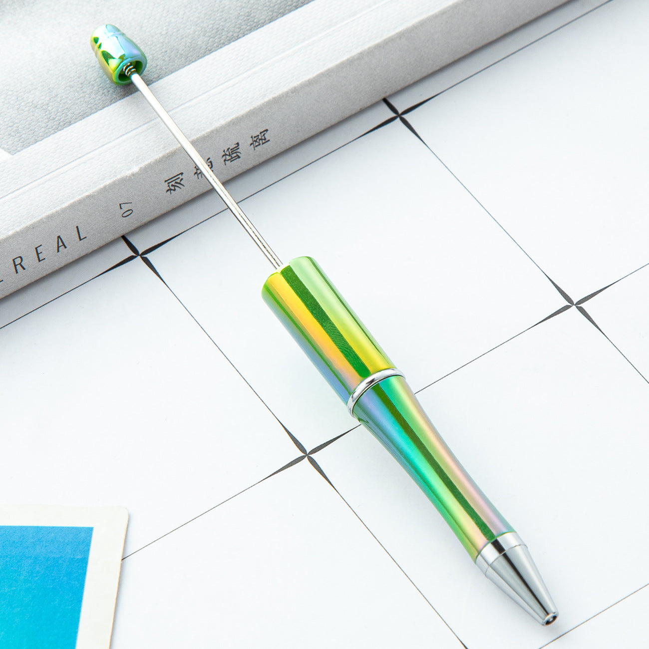 Wholesale Opal Beadable Pens Plastic UV Electroplating Gradient Pen DIY Handmade Beaded Pen